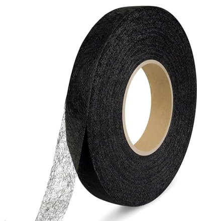 100 Meter Saumband zum Aufbügeln Schwarz Bügelband 15 mm Breit Bügelsaumband Selbstklebende Nahtband zum Reparieren Stoff, Gardinen,Hosen, Kleidung ohne nähen Iron on Hem Tape (100 M-1.5 cm Schwarzer)