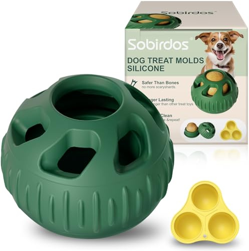 Sobirdos 2pcs Jouets à mâcher pour Chiens avec Moule à Plateau en Silicone,Moules à friandises pour Chiens en Silicone, Jouet pour Chien en Caoutchouc remplissable congelable (S, Architecture)