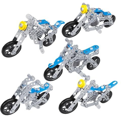 Fuwraixis Kinder Metall Motorrad Bauklötze,STEM Lernspielzeug,Straße Mechanische Motorrad Modelle,139 Bau Spielzeuge,Geschenk für Jungen und Mädchen über 5 Jahre alt