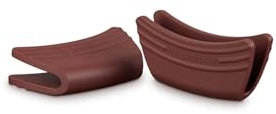 Le Creuset 2er-Set Griffschutz aus Silikon, Anpassungsfähig, Hitzebeständig bis 250°C, Garnet, 42813009490000