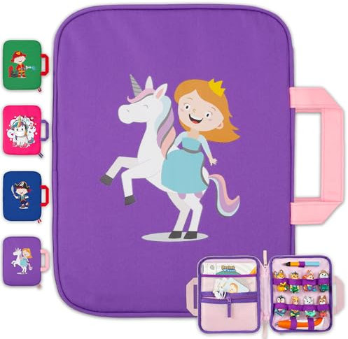 GRINSEZWERGE Tasche für Edurino & Tonies Figuren, TipToi Stift und Zubehör | Sammel-Mäppchen mit Platz für 8 Figuren | auch für Tip TOI Zubehör und Bücher sowie Toniebox Tonie Figuren Prinzessin