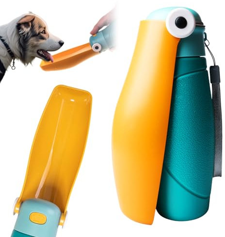 WANDGU Borraccia Portatile per Cani in Movimento - Dispenser d'Acqua a Prova di Perdite con Grande Trogolo per Animali Domestici in Viaggio