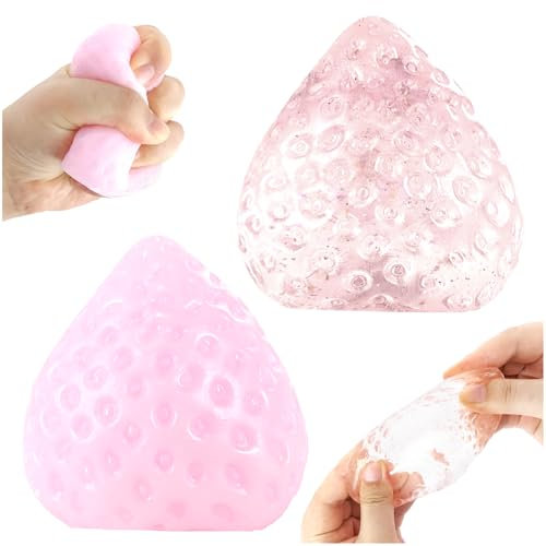 2 Pezzi Taba Squishy Kit,Squishies Fragola Fufu Squishy Squishies Frutta giocattolo antistress Squishy Giganti Fragola giocattolo per alleviare lo stress Antistress Giocattolo per Bambini e Adulti