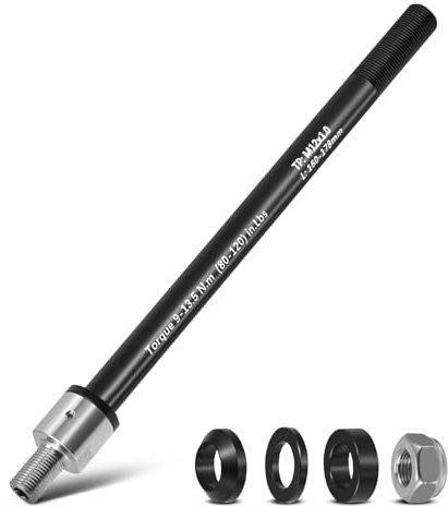Steckachse Fahrrad Adapter, M12 160-178 mm Steckachse, Einstellbare Schaftlänge, Legierter Stahl, für Radfahrer mit Fahrradanhängern und Durchgangsachsfahrrädern