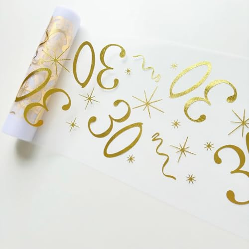 Wirsindeins 30 Jahre Geburtstag Deko Tischläufer 28cm x 15m - Goldener Tischdeko schneidbar, universell für Mann und Frau (30 Jahre)