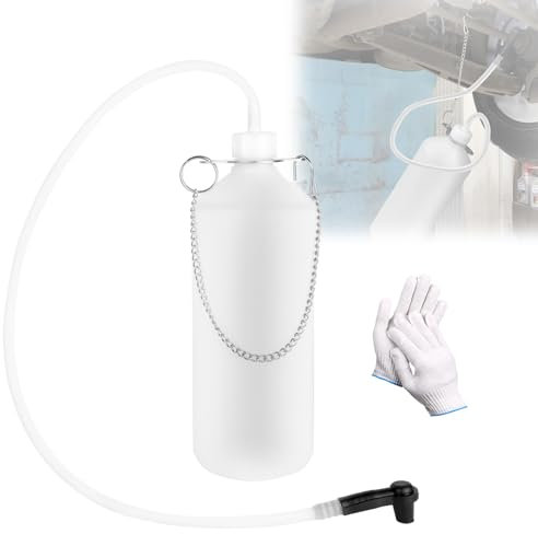 Kit Spurgo Freni 1 litro con Guanti,Dispositivo di Spurgo dei Freni,Dispositivo di Cambio del Liquido dei Freni Tubo da 60cm e Raccordo in Gomma,Si Adatta Alla Maggior Parte Delle Viti di Spurgo Per
