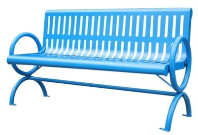 CHENGAIJIAN Außenbank, Blaue Parkbank aus Gusseisen, for den Außenbereich, Doppelsitz-Gartenstuhl Gartenbank