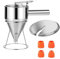 DOSERTY Práctico dispensador de masa cónico de acero inoxidable de 1200 L, gran capacidad para pasteles, salsas, helados, aplicación de helados y embudo de control de porciones de masa