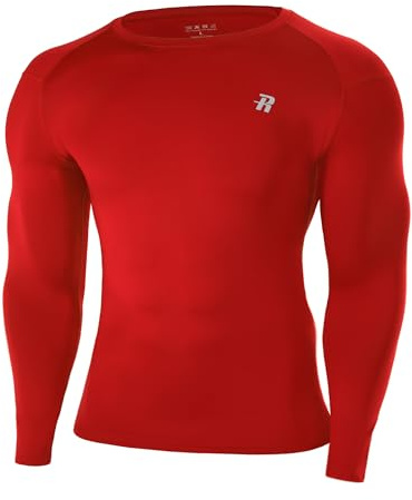 Runhit Kompressionsshirt Herren Langarm, UPF 50+ UV-Schutz Funktionsshirt Atmungsaktiv Laufshirt Sportshirt Männer Fitnessshirt für Laufen Jogging Training Gym