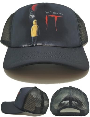 H3 Sportgear New IT Movie Clown Logo Adjustable Mesh Trucker Era Black Snapback Hat Cap
