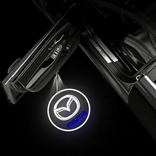 CWBFC 2 Stück Autotür Licht Projektor Türbeleuchtung für Mazda CX-3 CX-30 CX-4 CX-5 CX-50, Projektionslampe für Auto-Willkommenslicht Personalisierte Türlampe,B