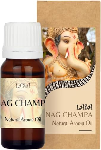 Nag Champa – Huile aromatique naturelle pure pour diffuseur, désodorisant d'air et de chambre, bougies, pot-pourri – Lot de 1 (10 ml)