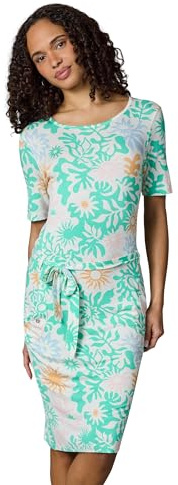 Ragwear Damen Sommerkleid leichtes Kurzarm Midikleid mit Taillenband und Taschen Taggiana Print YOUMODO XS-6XL
