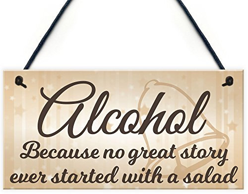 RED OCEAN Alcohol Salad Great Story Wedding Prop Hanging Plaque Novelty Decoration Sign