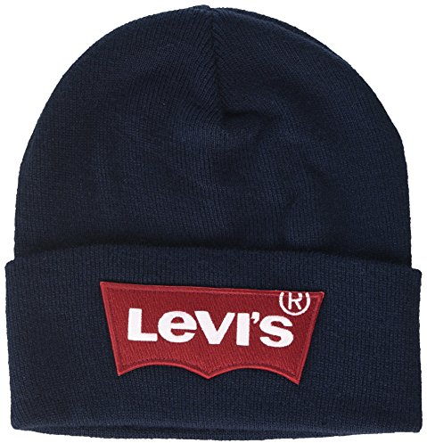 Levi's Herren Oversized Batwing Beanie Strickmütze, Blau (Navy 228633-11-17), Einheitsgröße
