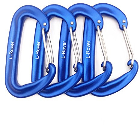 L-Rover Carabiner,12KN Lightweight Heavy Duty Carabiner Clips,Aluminium Wiregate Caribeaners for Hammocks,Camping, Key Chains, Outdoor and Gym etc,Hiking & Utility