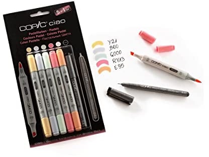 COPIC ciao Marker Stifte Pastelltönen 5ÂStück plus Copic Multiliner