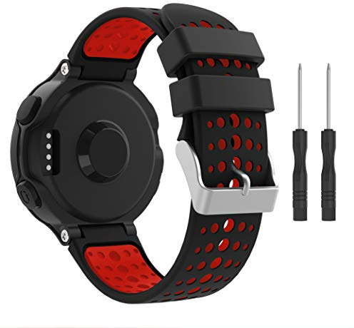 TOPsic Armband für Forerunner 235/220 / 230/620 / 630/735 - Silikon Ersatz-Uhrenarmband Einstellbar Armband Wechselarmband für Forerunner 235 WHR Laufuhr