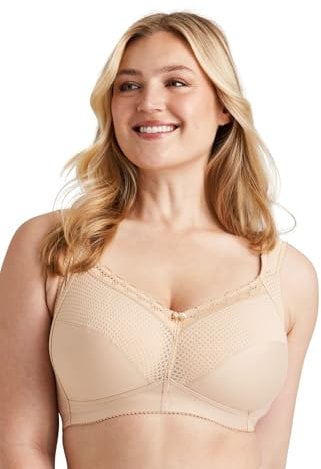 Miss Mary of Sweden Diamond Womens Full Cup Supportive Non-Wired Bra 36DD Beige
