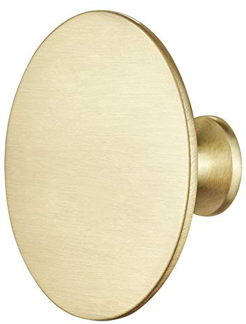 Gedotec Möbelgriff Messing Schrankknopf Vintage Möbelknopf Antik für Schubladen - H1960 | Tür-Knopf groß Ø 60 mm | Kommoden-Knopf Gold-Optik rund | 1 Stück - Design Knauf Landhaus-Stil mit Schrauben