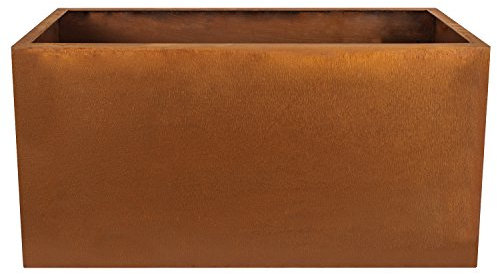 Köhko® Designer-Pflanztrog aus Cortenstahl Viva 80 x 35 x 35 cm | Pflanzkübel in Edelrost-Optik