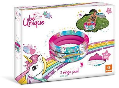 Mondo Toys-Unicorn | 3 Rings Pool-Pool für Kinder 3 Ringe - Durchmesser 65 cm - mit weichem Boden - 16852, Mehrfarbig, 1, 16852