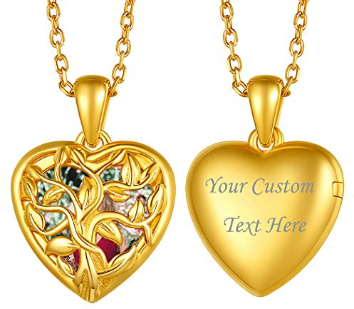 Suplight Locket Corazón para Meter Fotos, Relicario Camafeo Personalizado para Mujeres, Collar Romántico para Día Valentín de Parejas, Joyería Personalizable de Regalo Memorable