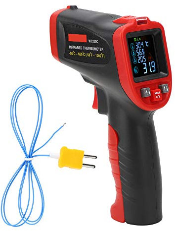 WT323C -50 ℃ -650 ℃ Thermomètre Industriel Thermomètre Infrarouge Testeur de Température Portable Précision d'Affichage Mesure 0,1 ℃, (Ne Convient Pas pour Mesurer Température Corporelle)