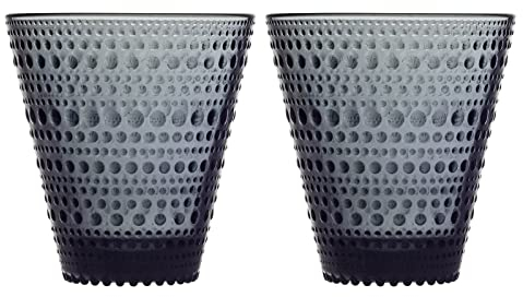 Iittala 1057030 Kastehelmi 2-er Set Gläser, 30cl, dunkelgrau, Glas