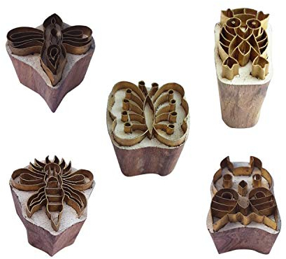 Royal Kraft Eule Messing Holz Druck Stempel (Set von 5) - DIY Stoff, Ton, Keramik blöcke BHtag0052