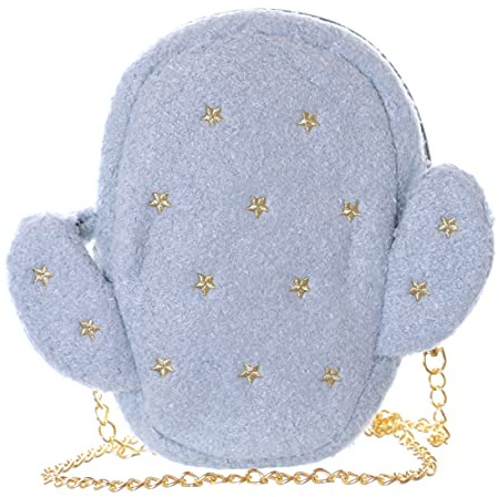 LB-93-2 Kaktus Blau Frottee Sterne bestickt Damen mini Umhänge Tasche Kawaii