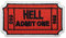 Finally Home Hell Admit One Ticket Patch zum Aufbügeln | Hölle Patches, Teufel Kino Bügelflicken, 666 Bügelbild, Kleiner Aufnäher