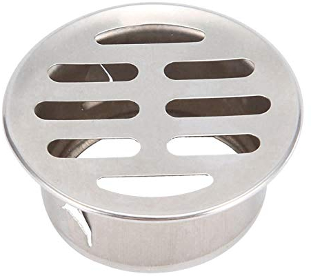 Scarico a pavimento, scarico a pavimento rotondo, 1 coperchio di scarico per PC Scarico a pavimento anti-blocco per balcone in acciaio inossidabile per uso esterno(50 Flat Mouth)