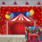 Cenven Hintergrund mit Zirkus-Karnevals-Motiv, roter Vorhang, Sterne, Geburtstagsparty, Fotografie, Hintergrund, Neugeborene, Babyparty, Geburtstagskuchen, Tischdekorationen, 1,8 x 1,5 m