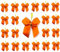 24 Stück Satinschleifen Weihnachtsbaum 6 cm Satin mit Befestigungs-Clip (Orange)