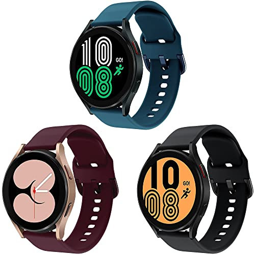 TOPsic Armband für Galaxy Watch 4 40 mm, Silikon, Sportband, 20 mm, Armbänder für Galaxy Watch 5 40 mm 44 mm/Galaxy Watch 5 Pro 45 mm/Galaxy Watch 4 40 mm 44 mm/Galaxy Watch 4 Classic 42 mm 46 mm