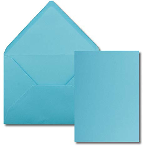 FarbenFroh by GUSTAV NEUSER 25x Einzelkarten Set mit Briefumschlägen DIN A6 / C6 in Türkis - 14,8 x 10,5 cm - ohne Falz