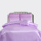 CHARKHAH Satin Silk 6 Piece Complete Bedding Set Durable Silky Fabric with Single Double King Size Bed Fitted Sheet Duvet Cover Comforter and 4 Pillow Cases (Double, Lilac)