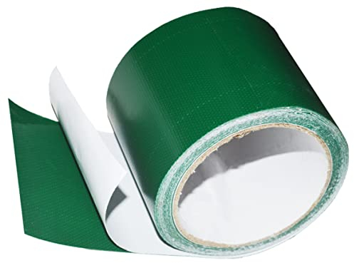 Nastro di Riparazione per Teloni, Nastro Sigillante per Camion o Serra, Tenda o Gazebo, Strappato, Danneggiato o Forato - Forte Appiccicosità | Impermeabile | Resistente All'usura (8 cm x 5 m, Verde)