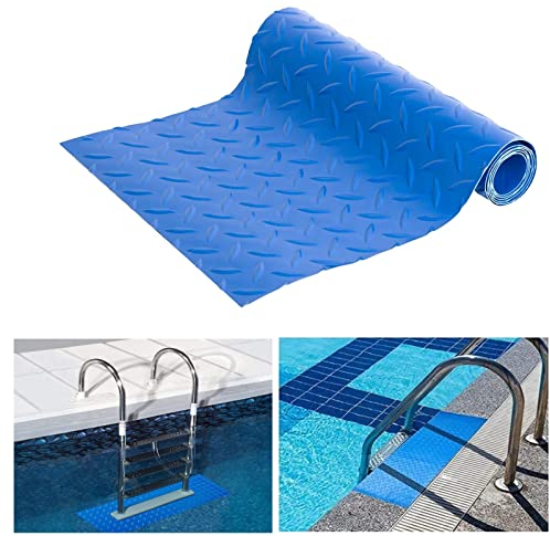 Bekeify Tapis Échelle Piscine 23 × 90 cm Tapis D'échelle avec Texture Antidérapante Tapis D'escalier de Piscine Marchepied Antidérapant Tapis de Sol Piscine Pour Échelles de Piscine et Salles de Bains