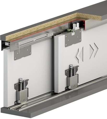 DecorAndDecor Sliding Wardrobe Door Track Gear Kit with Soft Close (3m for 2 Doors with Soft Close)