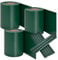 Juskys PVC Sichtschutzstreifen Doppelstabmatten Zaun 3er Set - 3 Rollen á 35m x 19cm - 90 Befestigungsclips - Zaunfolie Sichtschutz Windschutz - grün
