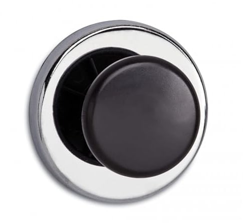 MAUL Magnet mit Griffknopf 3,6x2,4cm | Starker Magnet mit 5kg Haftkraft | Einsetzbar als Kleiderhaken | Garderobenhaken und Taschenhalter | Runder Magnet für Kühlschank, Magnettafel | Silber