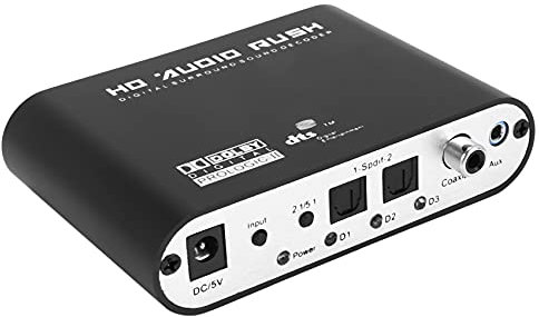 Wresetly 5.1 decodificador de audio Spdif coaxial Dts ac3 digital a 5.1 convertidor analógico amplificador para, reproductor de dvd,