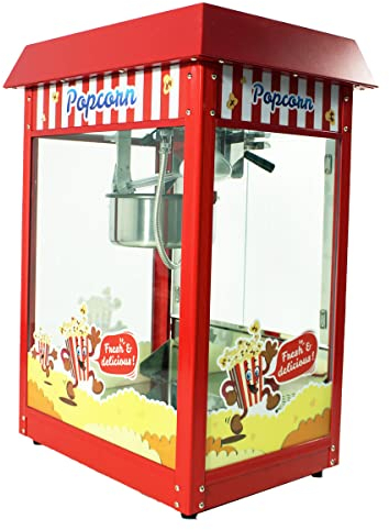 Todocarritos Palomitera Grande con Olla Extraíble e Iluminación, de Diseño Americano, Ideal para Fiestas y Eventos. Máquina de Palomitas con Potencia de 1350 W y Gran Capacidad.