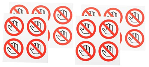 BESPORTBLE 20 Stk Nicht Berühren Aufkleber: Sicherheitsaufkleber Achtung Gefahrenaufkleber Kreis Aufkleber Warnaufkleber Für Maschinen Fass Mein -schild Nicht An Sitze Baby Boden Berühren
