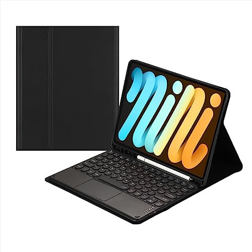 Touch Keyboard Case for iPad Mini 6 2021 (8.3 Inch), with Pencil Holder - Magnetically Detachable Touch Bluetooth Keyboard (Black)