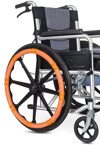 ALSUP Rollstuhl-Schieberfelgenabdeckungen, rutschfest, Verschleißfest, Verbessern Griffigkeit Und Traktion. 22/24-Zoll-Hinterrad-Sportrollstuhlabdeckung,Orange,22/24 inch