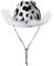 Wilgure Cowboyhut mit Kuhdruck und Feder - Cowgirlhut für Erwachsene, Kinder und Partygänger - Weiß - 56–58 cm - Wolle - Unisex - Cowboy - Halloween, Party, Raves, Geburtstag