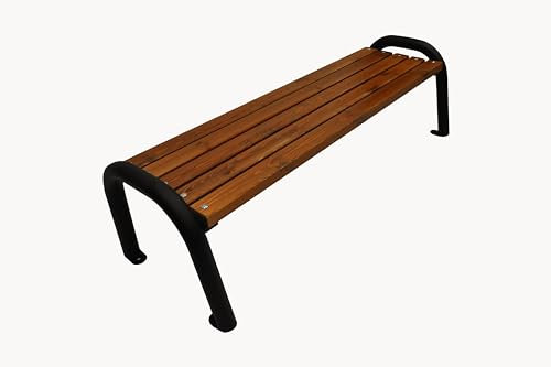 Primario Grande Gartenbank, Parkbank Holz - Gartenmöbel, Outdoor Bank - Solider Bankrahmen Sitzbank Wetterfeste, Design Skandinavische (Primario-BO Tik, 125cm - Gesamtlänge der Bank, CE)
